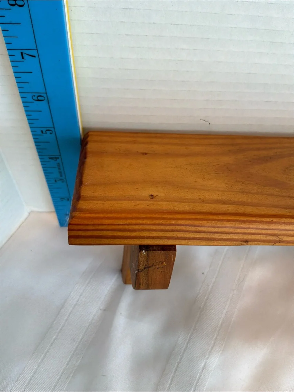 Solid Wood Display Shelf in Warm Honey Brown 2 shelves